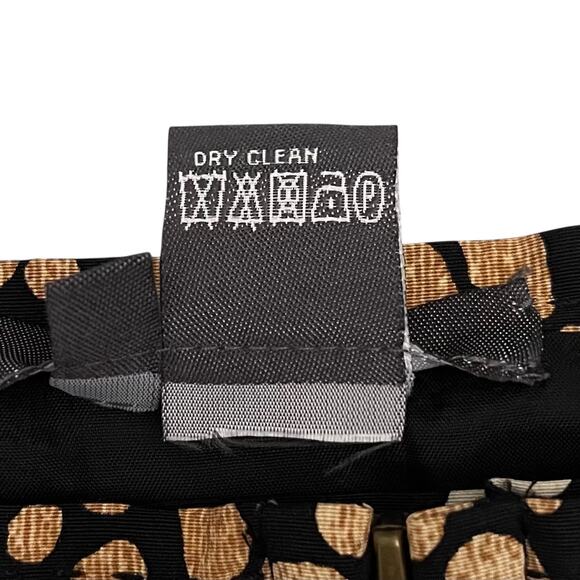 Per Se Animal Print Dotted Pencil Skirt Size 10 Black Brown Cotton Silk Blend - Picture 4 of 6